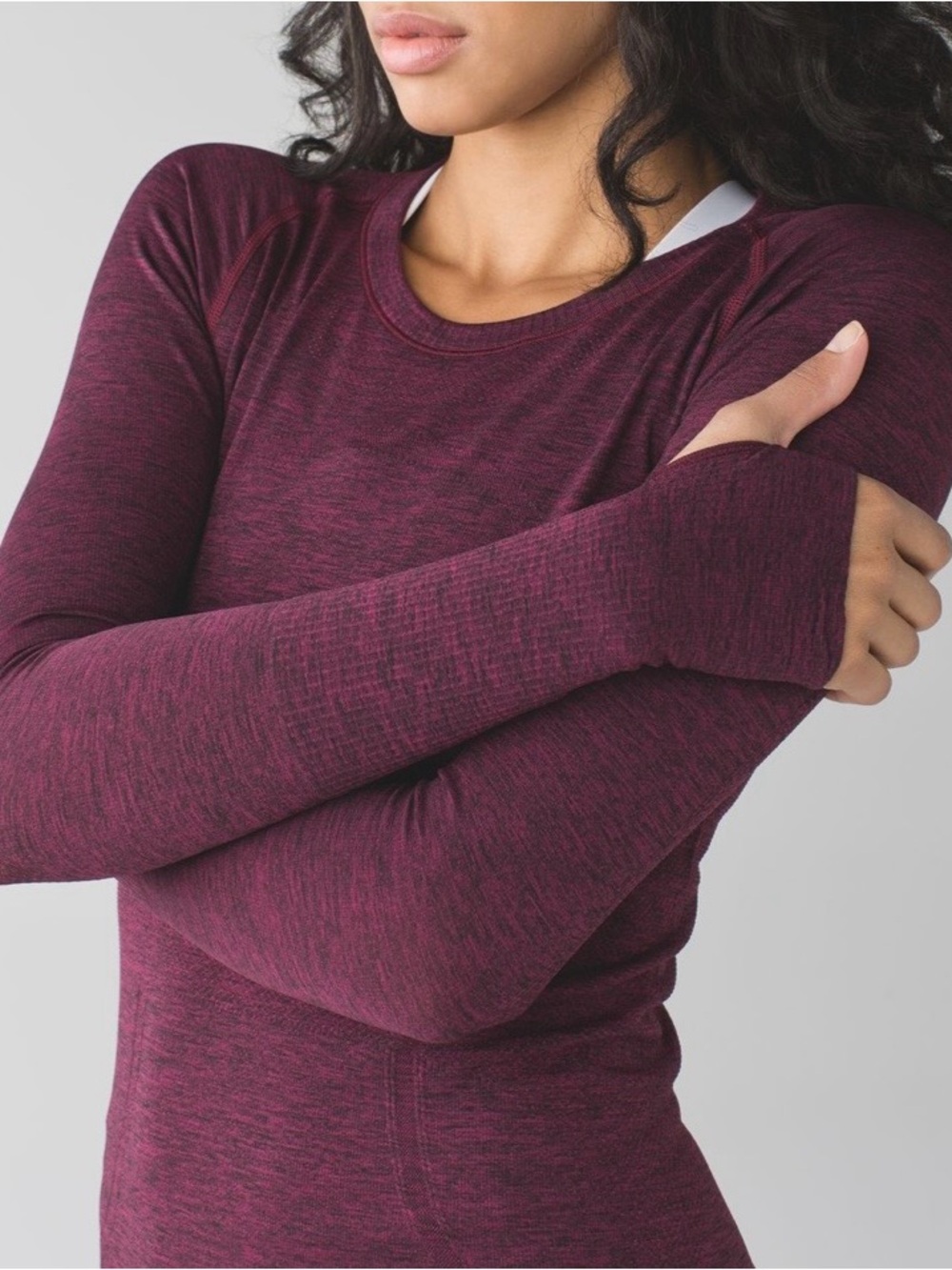 Lululemon Heathered Dashing Purple Swiftly Tech Long Sleeve Crew Size 12 - Picture 5 of 11